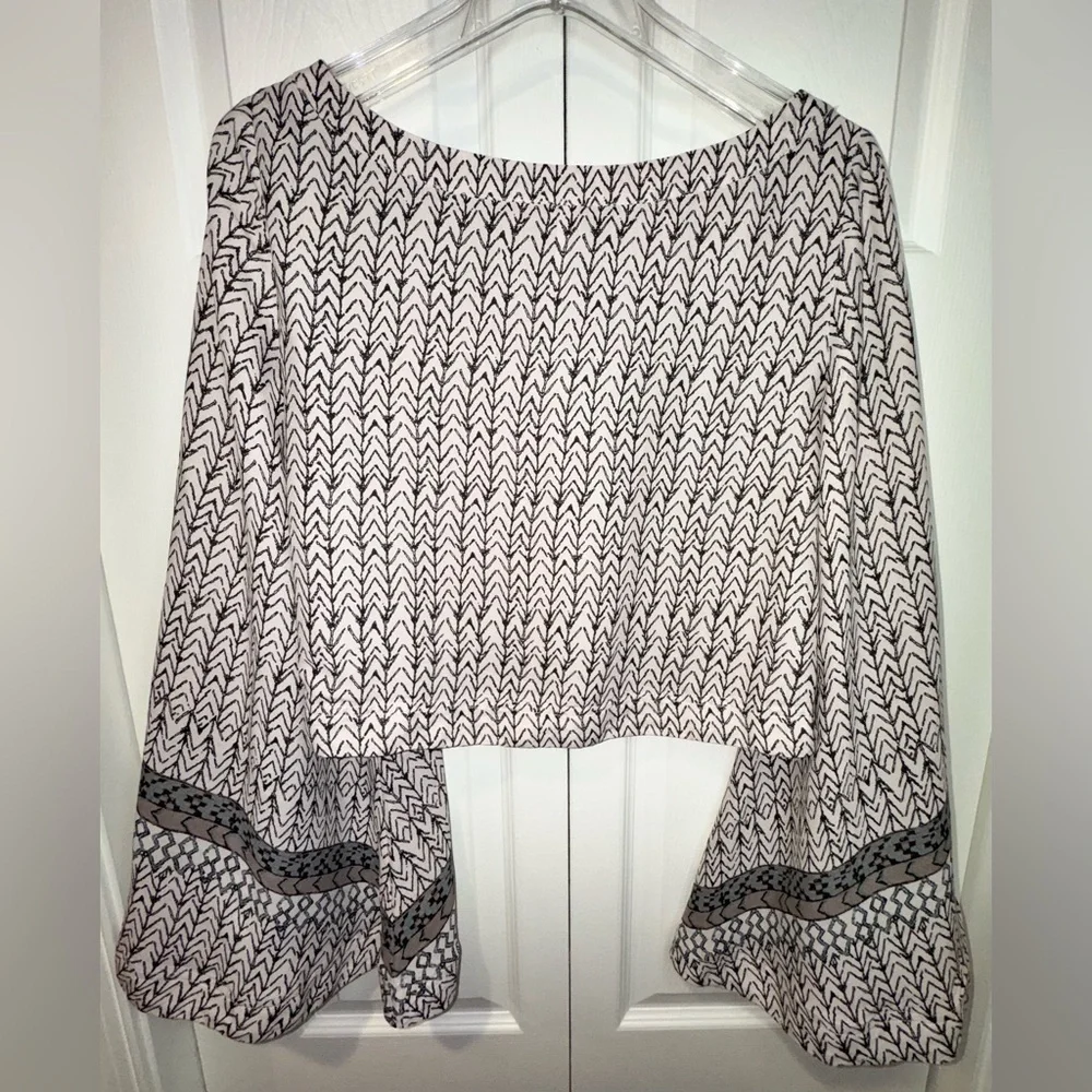 Free People Stars Aligned Long Bell Sleeve Crop Top Small